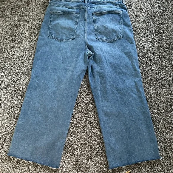 J Crew Wide Leg Crop Blue Women's Jeans - Picture 2 of 3